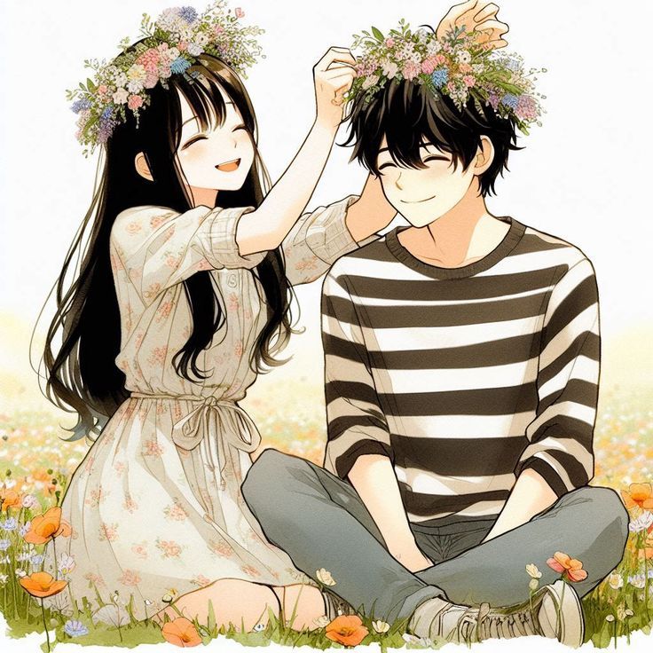 anime couple cozy dp for warm feelings