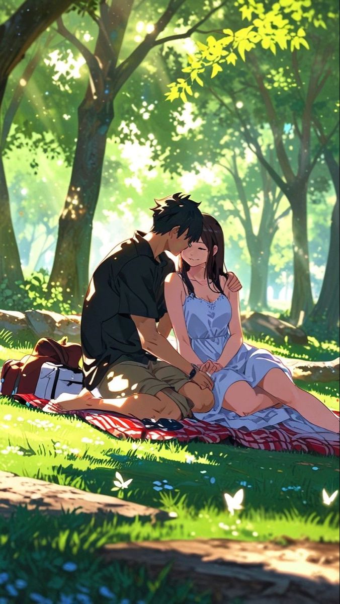 anime couple nature dp connecting with the outdoors