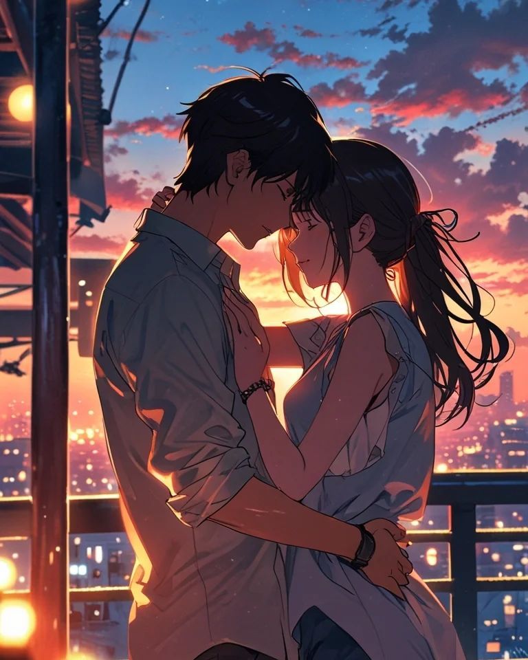 anime couple vacation dp showcasing travel experiences