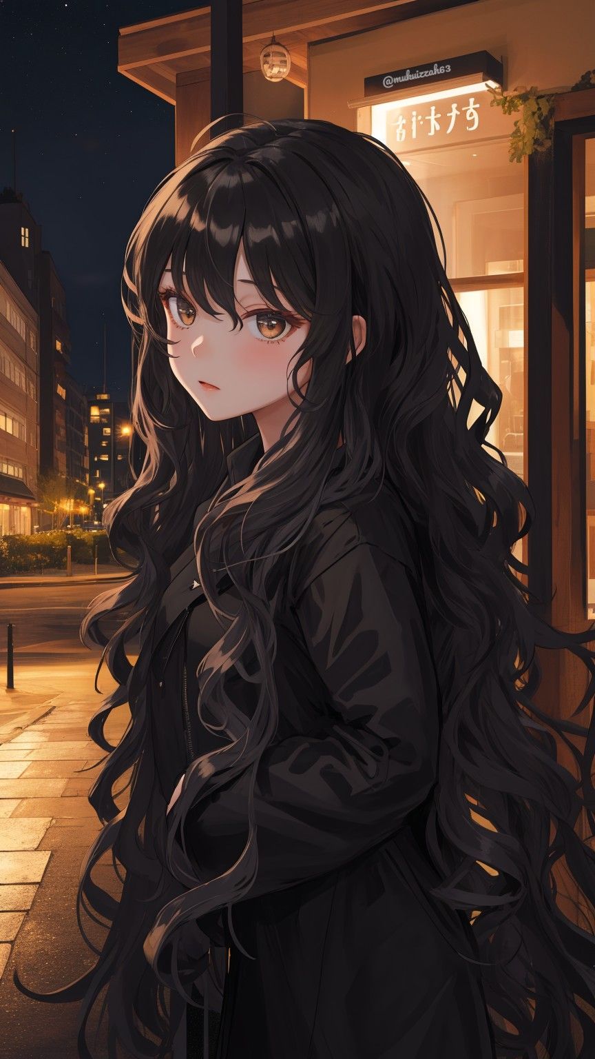 Instagram anime girl DP with relaxed vibe and cute expression.