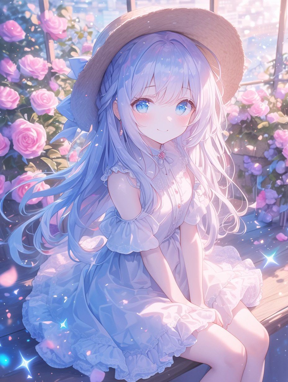 Anime girl DP with wavy bangs and soft colors.