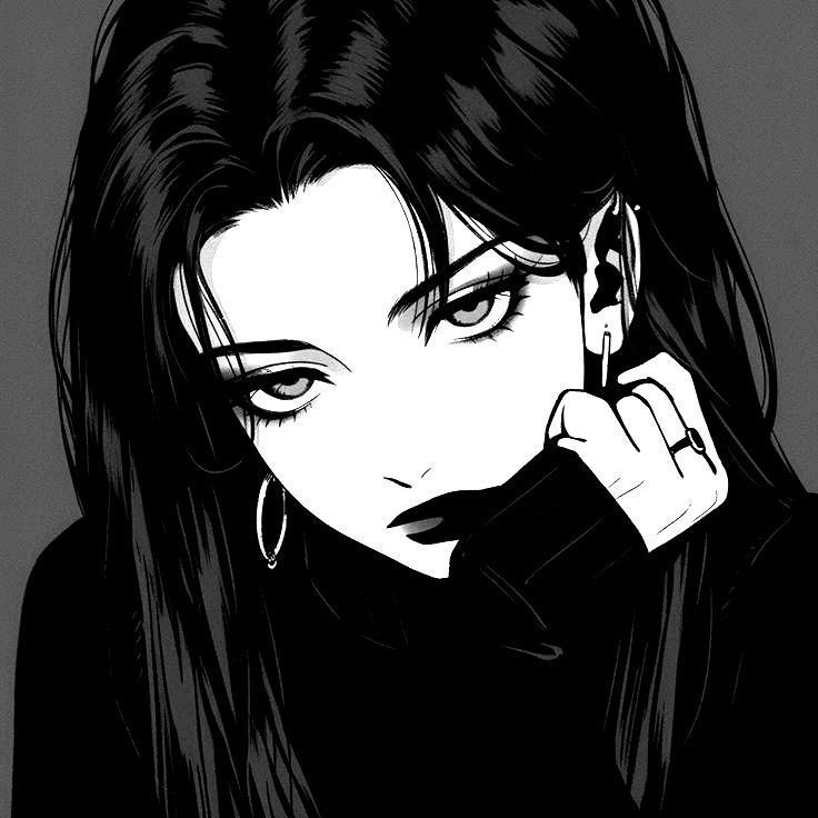glamorous dark anime girl dp representing luxury