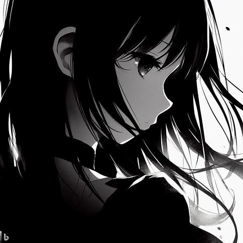 loner dark anime girl dp reflecting solitude