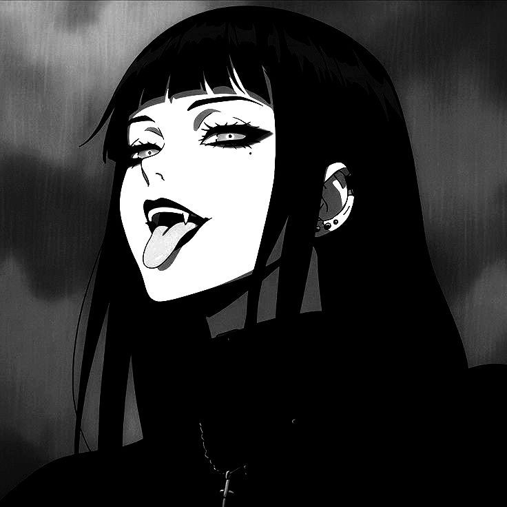punk dark anime girl dp with rebellious flair