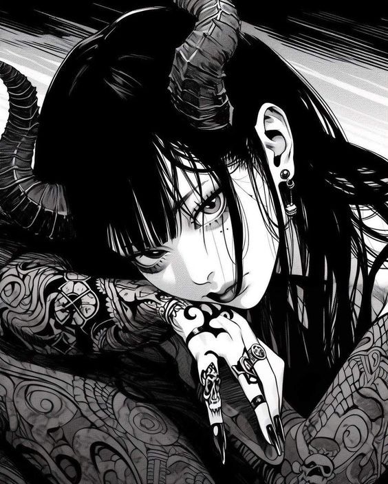 sleek dark anime girl dp for a modern look