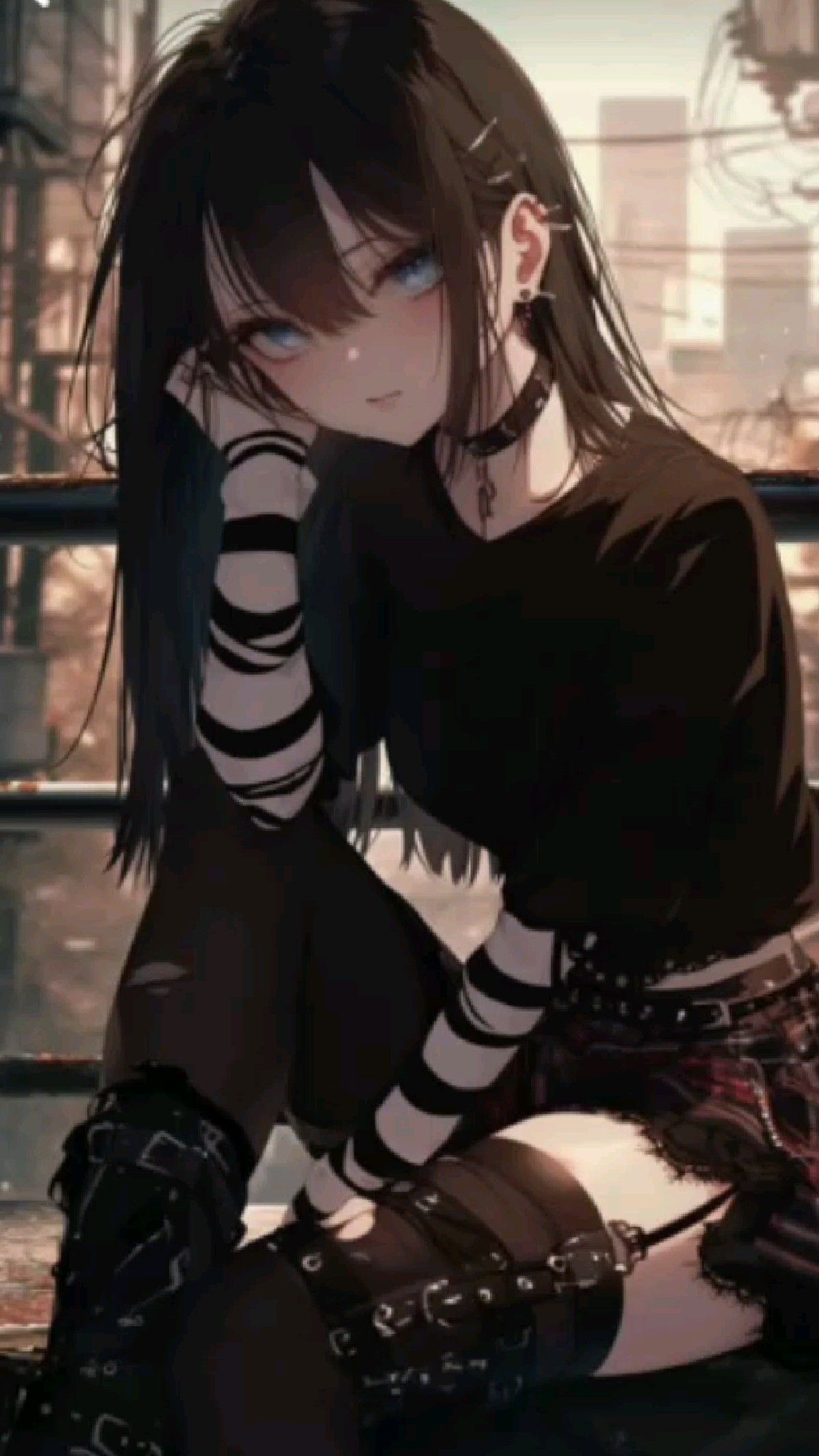 somber dark anime girl dp reflecting deeper feelings