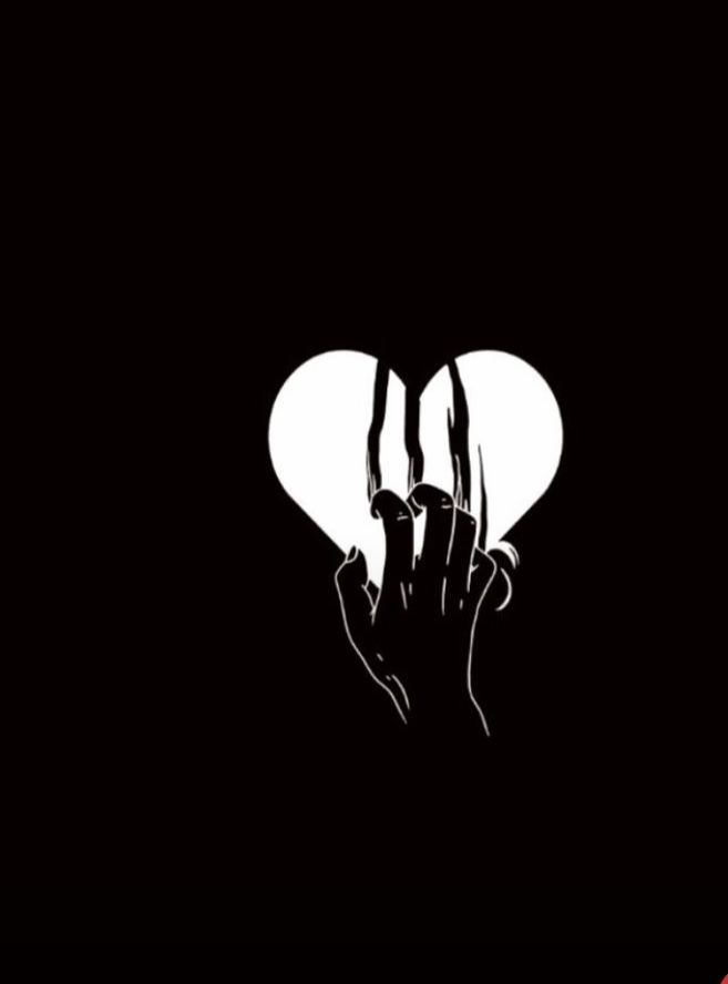 Grayscale heart, no love WhatsApp DP.