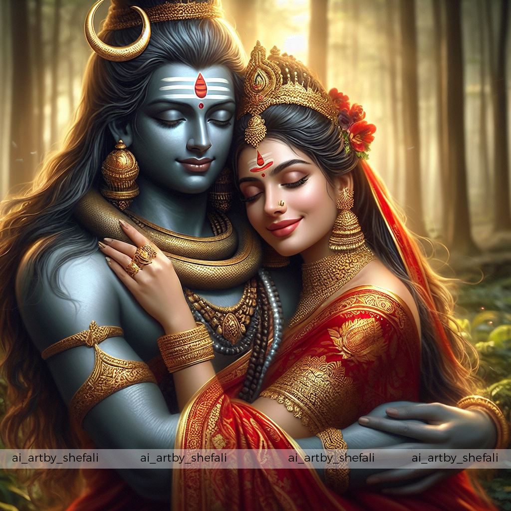 romantic shiv parvati cartoon images