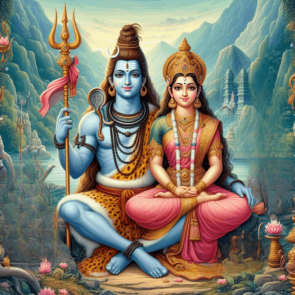 shiv parvati cartoon images hd