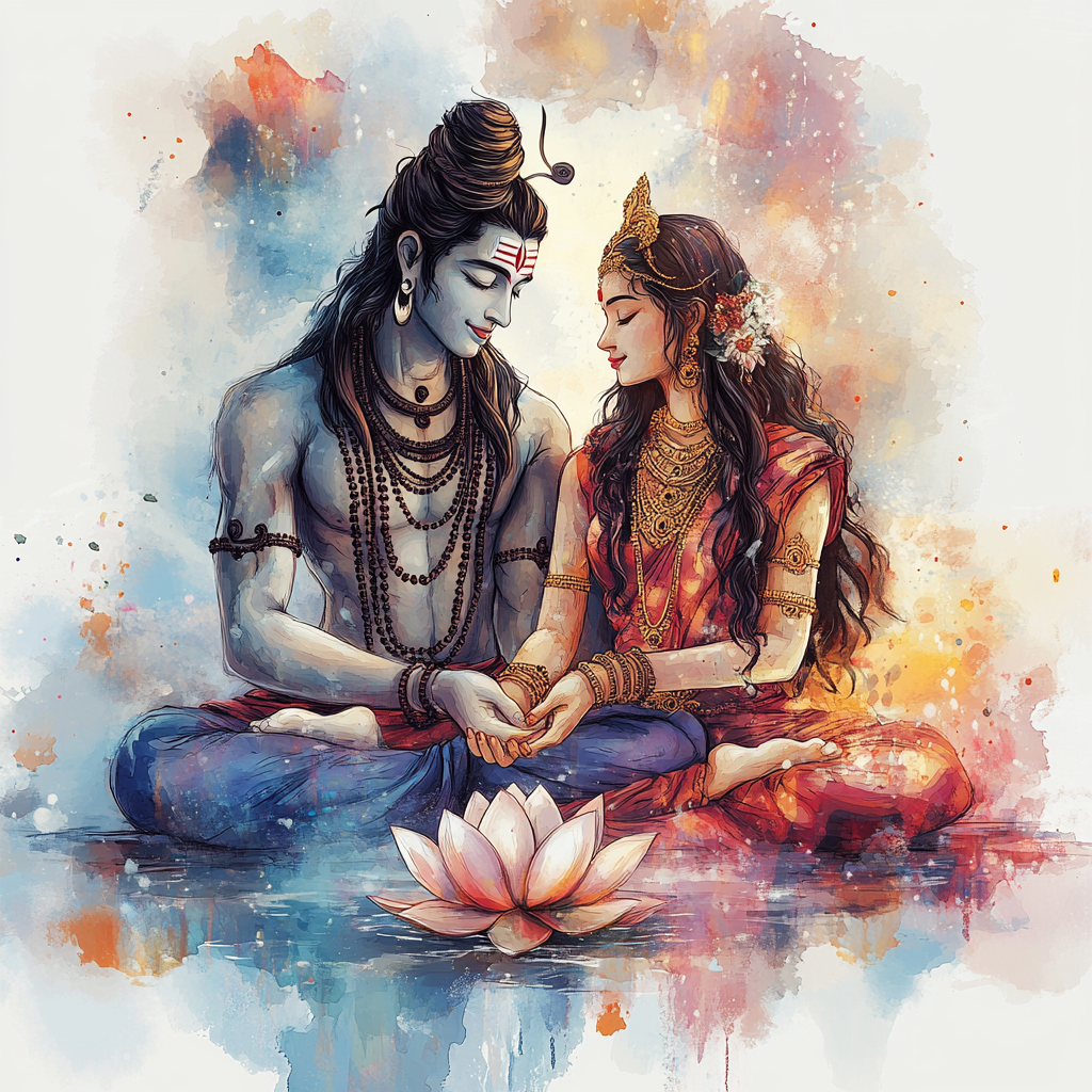 shiv parvati cartoon images